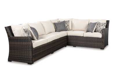 Easy Isle 3-Piece Sofa Sectional and Chair with Table,Outdoor By Ashley