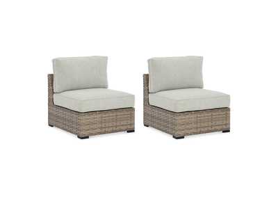 Image for Calworth Outdoor Armless Chair with Cushion (Set of 2)