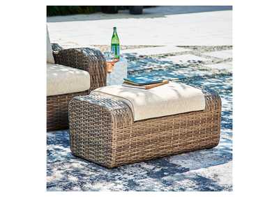 Sandy Bloom Outdoor Ottoman with Cushion,Outdoor By Ashley