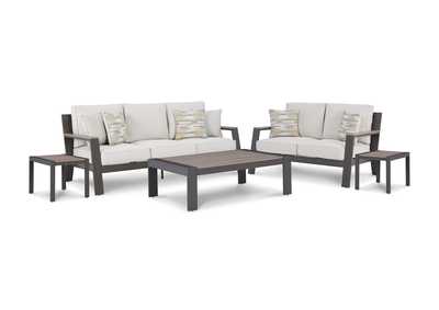 Tropicava Outdoor Sofa and Loveseat with Coffee Table and 2 End Tables,Outdoor By Ashley