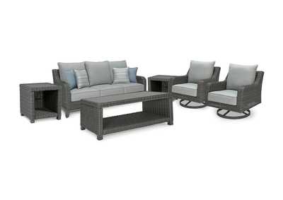 Image for Elite Park Outdoor Sofa and  2 Lounge Chairs with Coffee Table and 2 End Tables