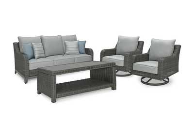 Elite Park Outdoor Sofa and 2 Chairs with Coffee Table,Outdoor By Ashley