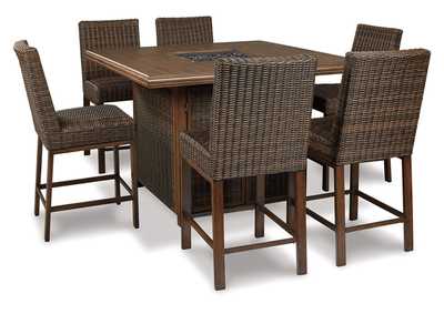 Image for Paradise Trail Outdoor Bar Table and 6 Barstools