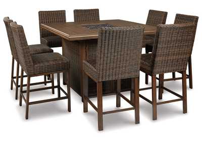 Image for Paradise Trail Outdoor Bar Table and 8 Barstools