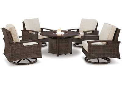 Paradise Trail Outdoor Fire Pit Table and 4 Chairs