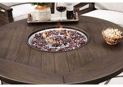 Paradise Trail Outdoor Fire Pit Table and 4 Chairs,Outdoor By Ashley