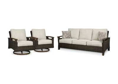 Paradise Trail Outdoor Sofa with 2 Lounge Chairs,Outdoor By Ashley
