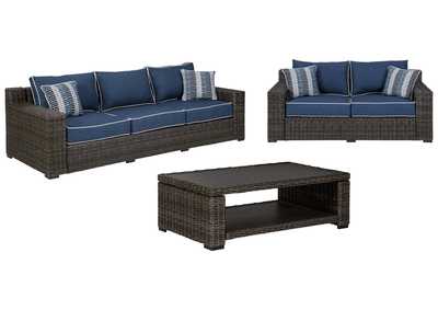 Image for Grasson Lane Outdoor Sofa and Loveseat with Coffee Table