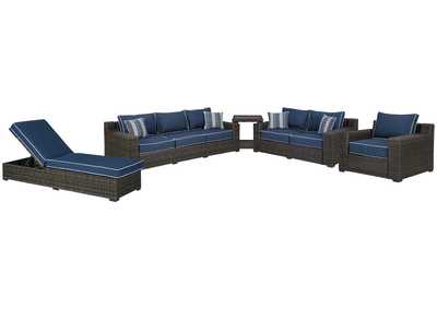 Grasson Lane Outdoor Sofa and Loveseat with 2 Lounge Chairs and End Table,Outdoor By Ashley