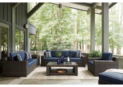 Grasson Lane Outdoor Sofa, Loveseat, Lounge Chair and Ottoman with Coffee Table and End Table,Outdoor By Ashley