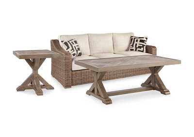 Beachcroft Outdoor Sofa with Coffee Table and End Table,Outdoor By Ashley