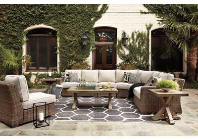 Beachcroft 5-Piece Outdoor Sectional with Coffee Table and 2 End Tables,Outdoor By Ashley
