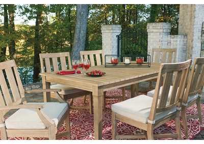 Clare View Dining Table with Umbrella Option,Outdoor By Ashley