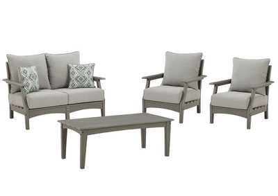 Image for Visola Outdoor Loveseat and 2 Lounge Chairs with Coffee Table
