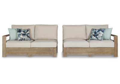 Image for Silo Point Right-Arm Facing/Left-Arm Facing Outdoor Loveseat with Cushion (Set of 2)