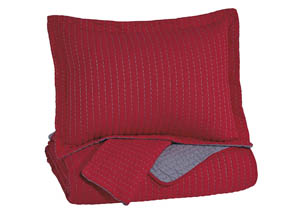 Image for Dansby Red/Gray Full Coverlet Set