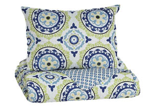 Image for Danesha Blue/Green Twin Coverlet Set