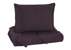 Image for Dietrick Plum King Quilt Set