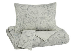 Image for Darcila Sage Green/Cream King Coverlet Set