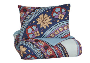 Image for Amerigo Pink/Aqua/Orange Twin Comforter Set