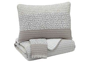 Image for Florencia Gray/White Queen Quilt Set