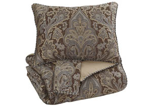 Image for Asali Chocolate/Blue King Comforter Set