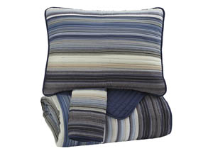 Image for Jayson Navy Blue King Quilt Set