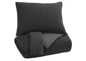 Image for Bronx Black/Gray King Coverlet Set