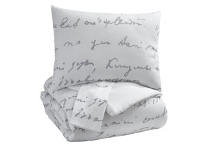 Image for Adrianna White/Gray King Comforter Set