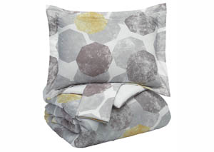 Image for Gastonia Gray/Yellow King Comforter Set