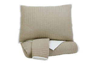 Image for Orson Natural Queen Coverlet Set