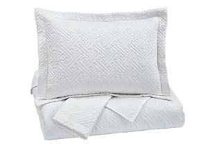 Image for Aldis White Queen Coverlet Set