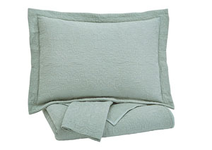 Image for Bazek Sage Green King Coverlet Set