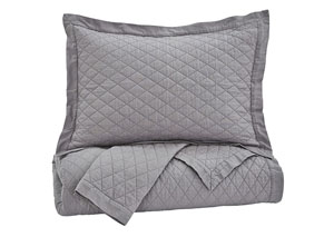 Image for Alecio Gray King Quilt Set