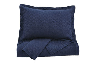 Image for Alecio Navy King Quilt Set