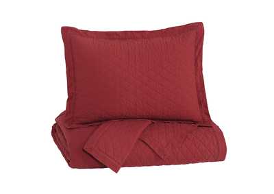 Image for Alecio Red King Quilt Set