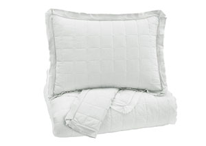 Image for Amare White Queen Coverlet Set