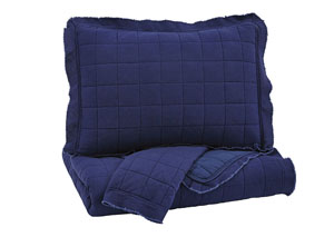 Image for Amare Navy King Coverlet Set
