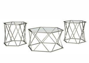 Image for Madanere Chrome Finish Occasional Table Set