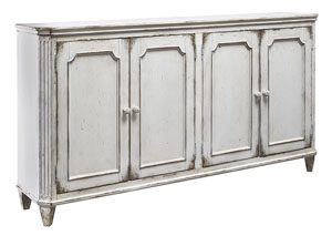 Image for Mirimyn Antique White 4 Door Accent Cabinet