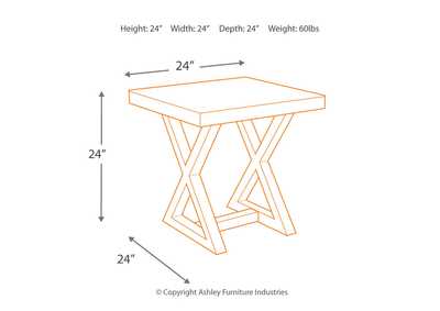Wesling Brown End Table,Direct To Consumer Express