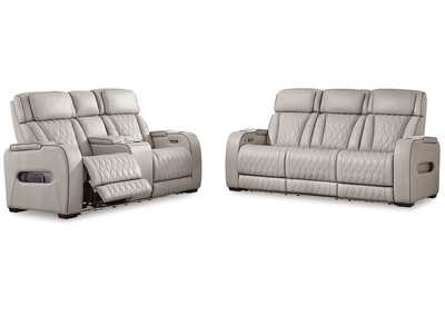 Image for Boyington Dual Power Leather Reclining Sofa and Loveseat