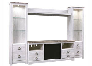 Image for Willowton Whitewash Entertainment Center w/Large Integrated Audio
