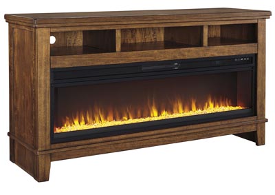 Image for Ralene Medium Brown Extra Large TV Stand w/Fireplace