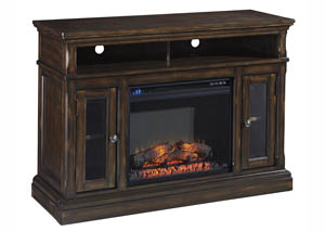 Image for Roddinton Dark Brown Medium TV Stand w/Fireplace Option