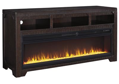 Image for Rogness Dark Brown Large TV Stand w/Fireplace