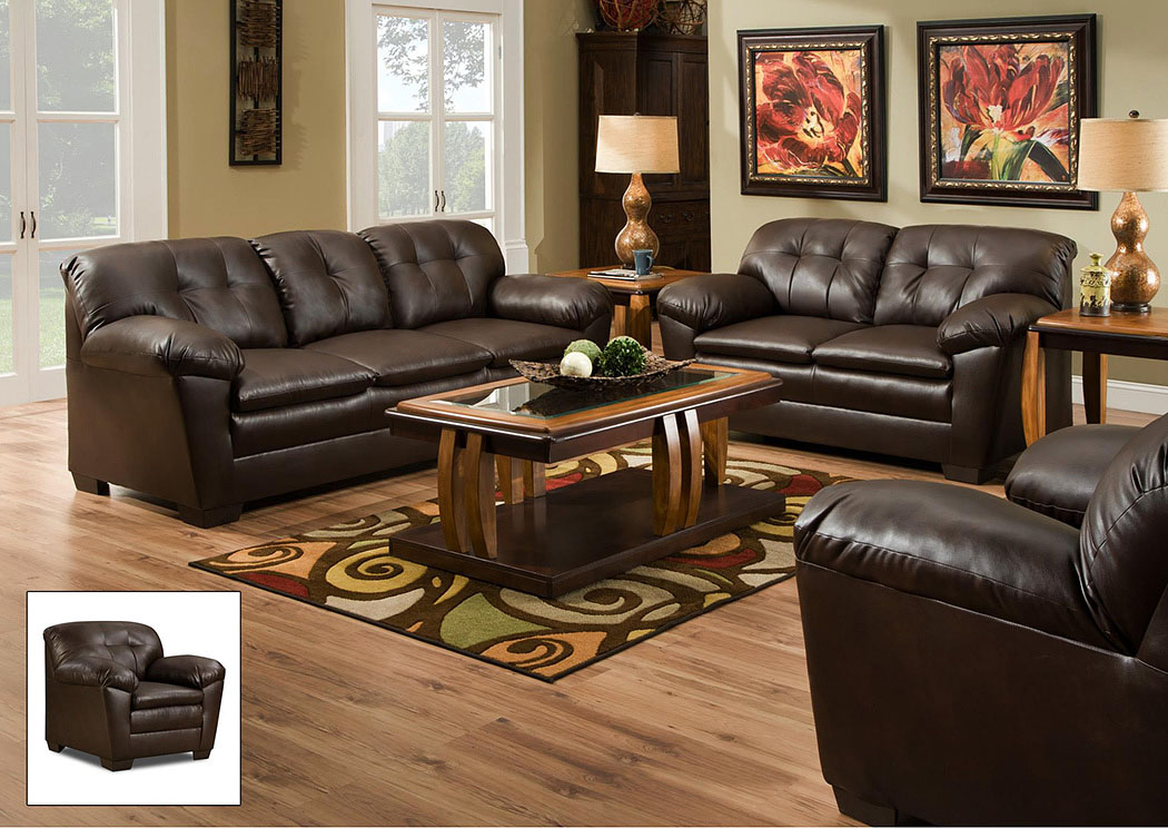 1200 Cowgirl Brown Loveseat,Atlantic Bedding & Furniture