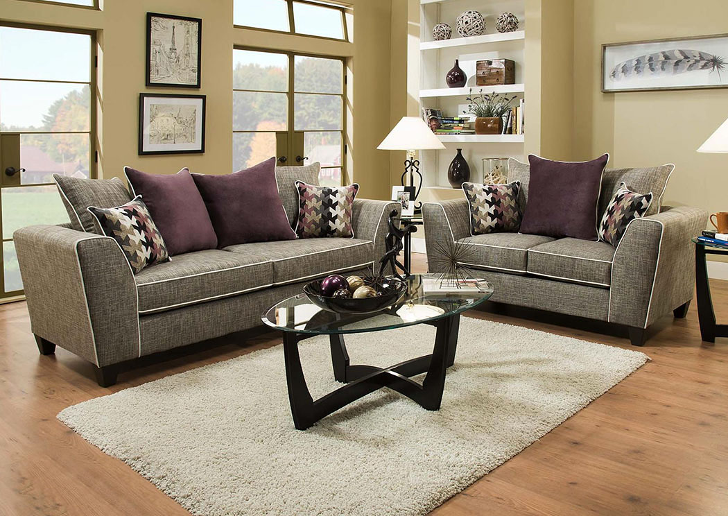 4160 San Miguel Charcoal Sofa,Atlantic Bedding & Furniture