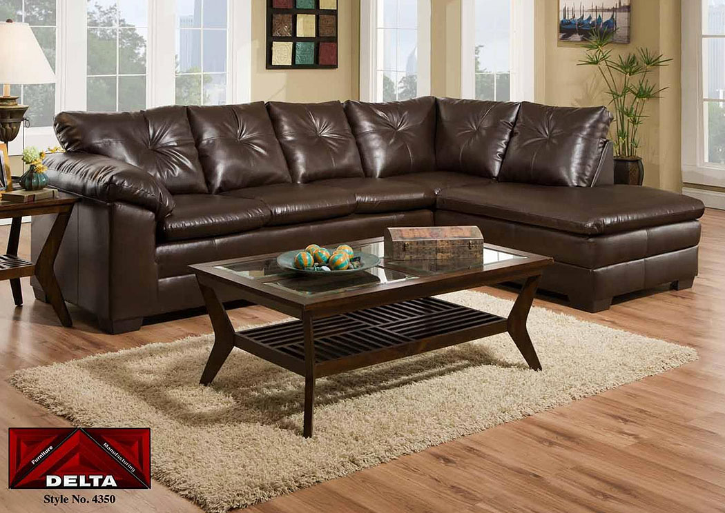 Cowboy Brown Sectional w/ Right Facing Chaise ,Atlantic Bedding & Furniture