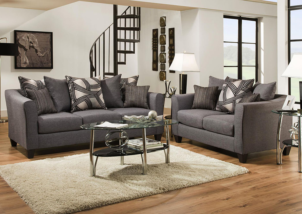 Jitterbug Gray Loveseat,Atlantic Bedding & Furniture